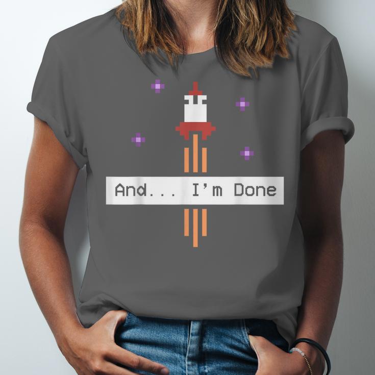 And I'm Done Rocket Graduation Retro Look Unisex Jersey T-Shirt