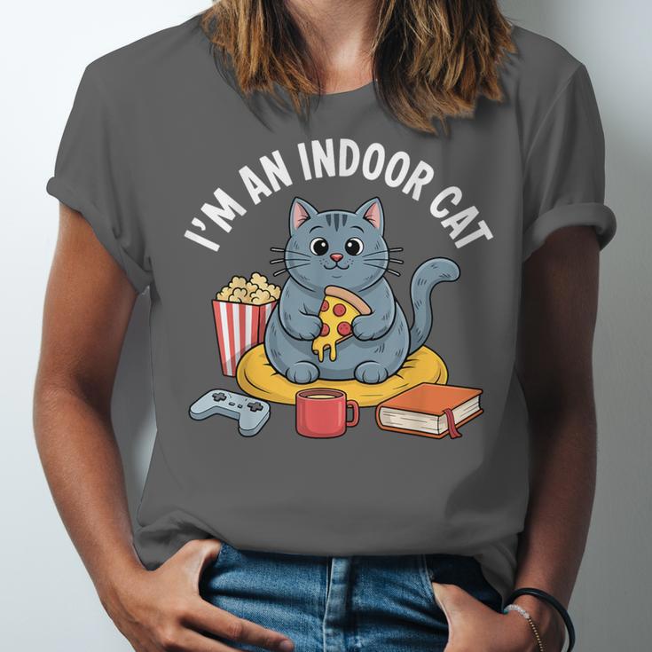 I'm An Indoor Cat Introvert Pizza Popcorn Book Gamer Cat Unisex Jersey T-Shirt I'm An Indoor Cat Introvert Pizza Popcorn Book Gamer Cat Unisex Jersey T-Shirt