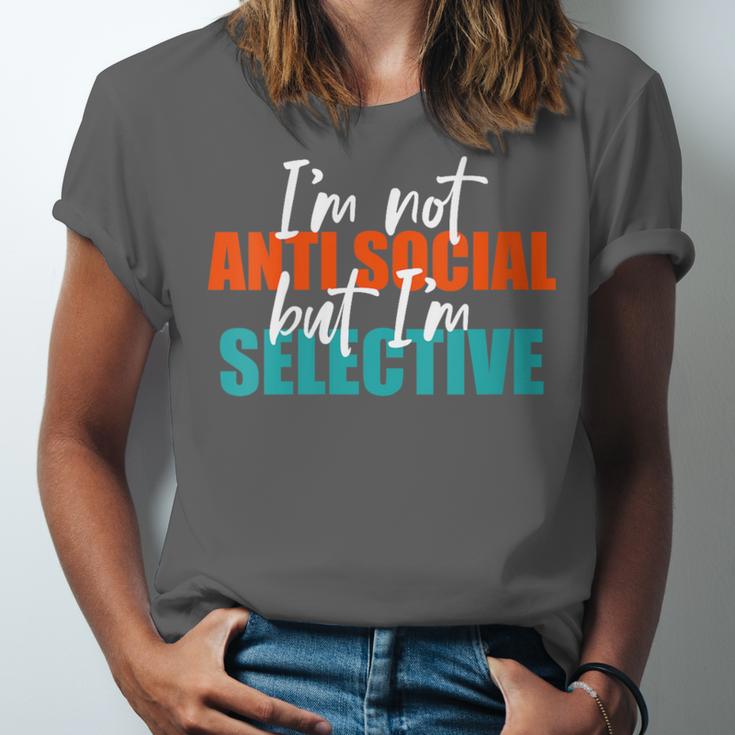I'm Not Anti-Social But I'm Selective Introvert Unisex Jersey T-Shirt I'm Not Anti-Social But I'm Selective Introvert Unisex Jersey T-Shirt