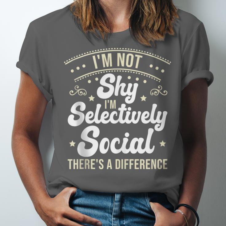 I'm Not Shy Selectively Social Introverted Anti Social Unisex Jersey T-Shirt