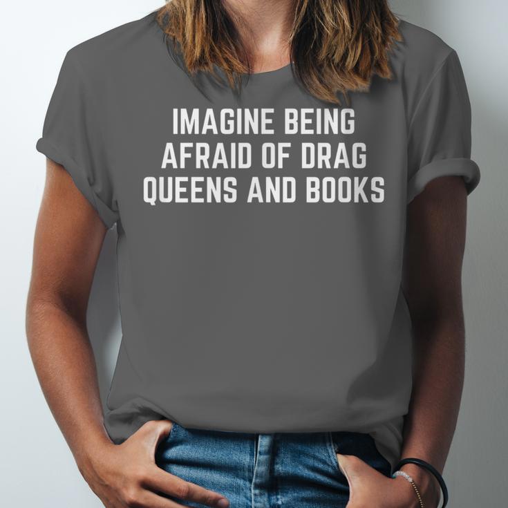 Imagine Being Afraid Of Drag Queens And Books Y2K LGBTQ Gay Unisex Jersey T-Shirt