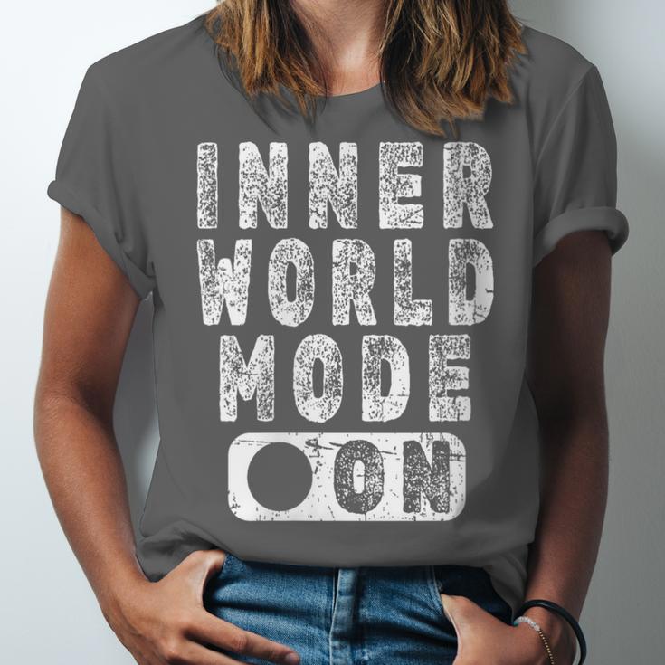 Inner World Mode On Introvert Saying Unisex Jersey T-Shirt