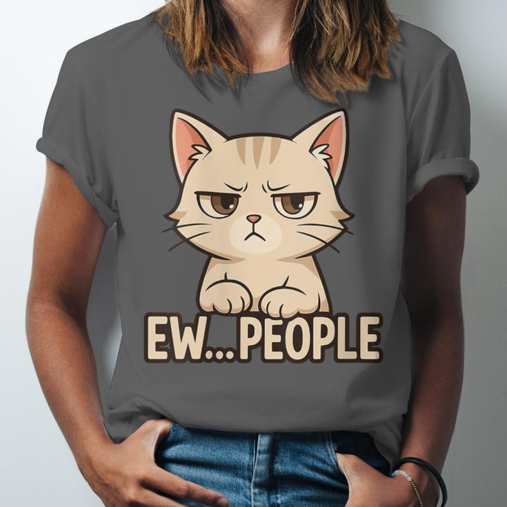 Introvert Anime Cat Ew People Unisex Jersey T-Shirt Introvert Anime Cat Ew People Unisex Jersey T-Shirt