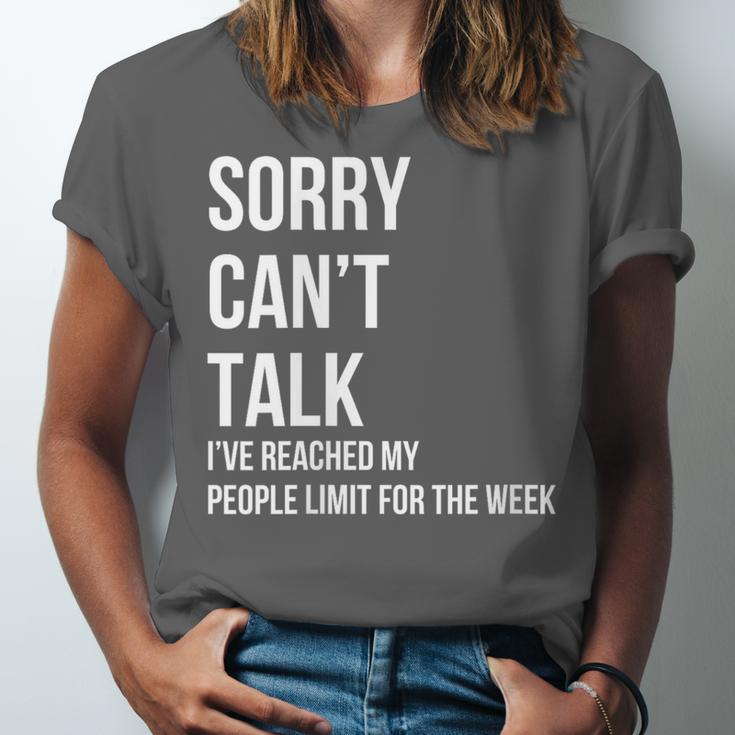 Introvert Can't Talk Reached People Limit For The Week Unisex Jersey T-Shirt Introvert Can't Talk Reached People Limit For The Week Unisex Jersey T-Shirt