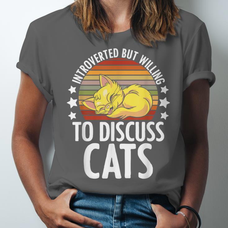 Introvert Cat Kitten Quote For Feline Whisperer Unisex Jersey T-Shirt Introvert Cat Kitten Quote For Feline Whisperer Unisex Jersey T-Shirt