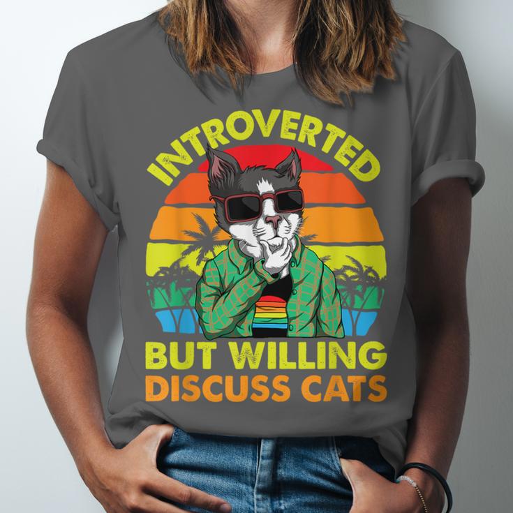 Introvert Cats Sarcasm Cat Lover Introverts Unisex Jersey T-Shirt