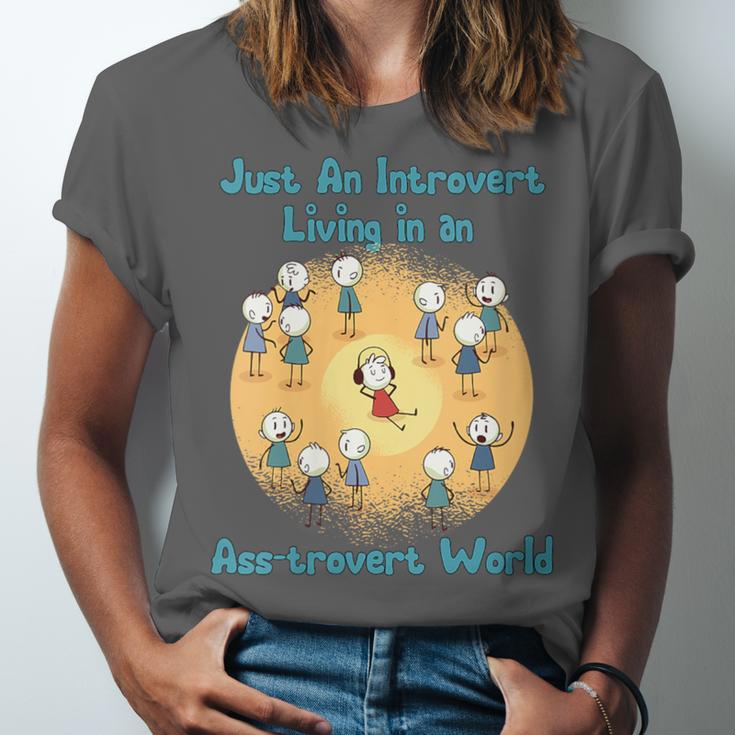 Introvert Extrovert Cartoon In Asstrovert World Unisex Jersey T-Shirt Introvert Extrovert Cartoon In Asstrovert World Unisex Jersey T-Shirt