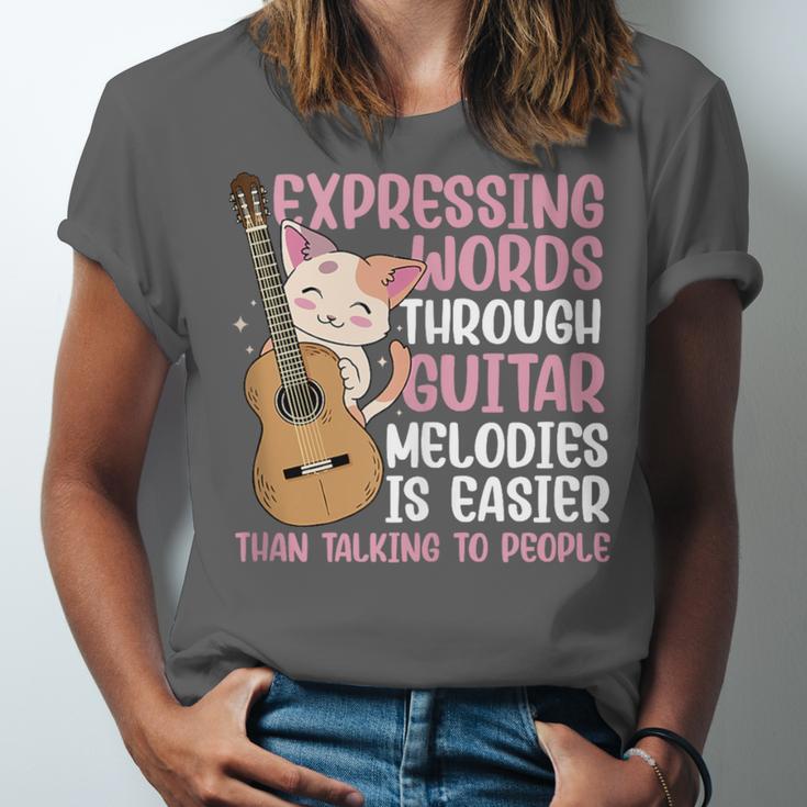 Introvert Guitarist Expressing Words Through Guitar Melody Unisex Jersey T-Shirt Introvert Guitarist Expressing Words Through Guitar Melody Unisex Jersey T-Shirt