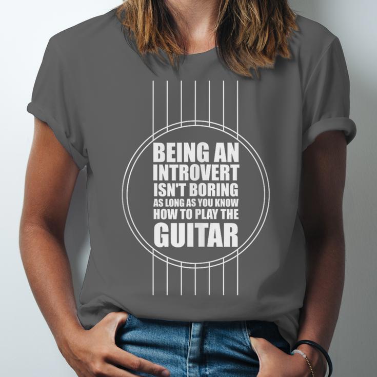 Introvert Guitarist Play Guitar Instrument Music Acoustic Unisex Jersey T-Shirt Introvert Guitarist Play Guitar Instrument Music Acoustic Unisex Jersey T-Shirt