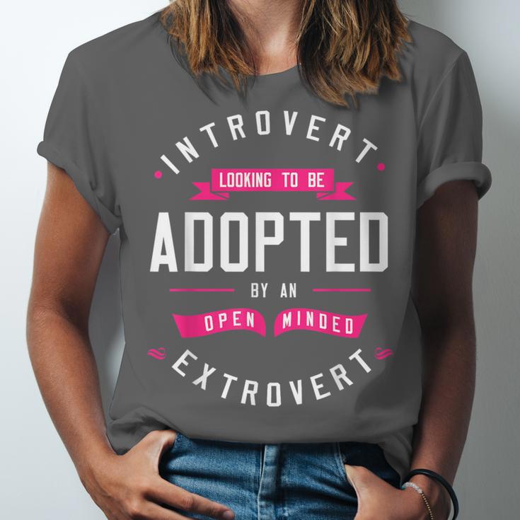 Introvert Looking To Be Adopted Introvert Humor Unisex Jersey T-Shirt