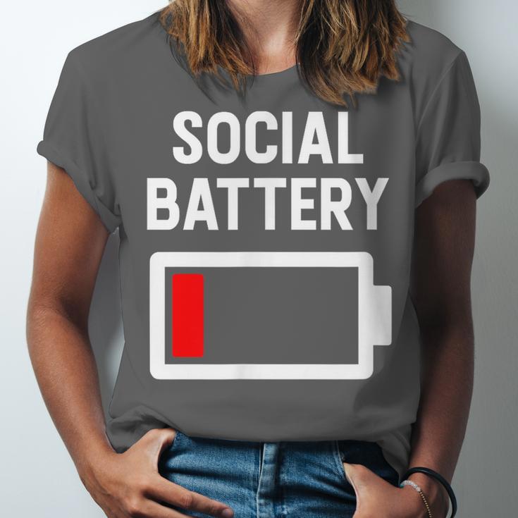 Introvert Low Social Battery Level Anti Social People Unisex Jersey T-Shirt