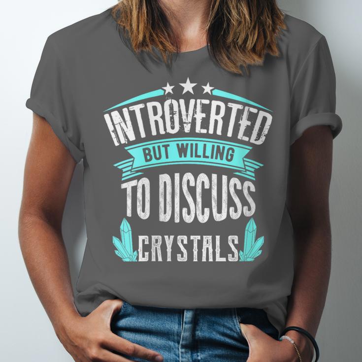 Introvert Quote Introverted But Willing To Discuss Crystals Unisex Jersey T-Shirt Introvert Quote Introverted But Willing To Discuss Crystals Unisex Jersey T-Shirt