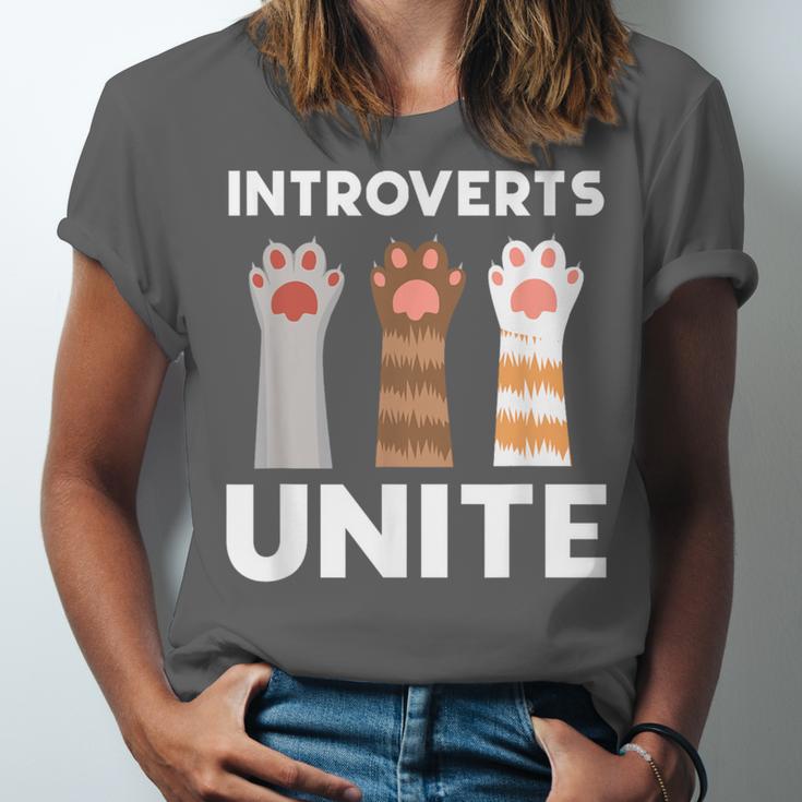 Introvert Unite Kitty Paws Raise Introverted Gathering Unisex Jersey T-Shirt Introvert Unite Kitty Paws Raise Introverted Gathering Unisex Jersey T-Shirt