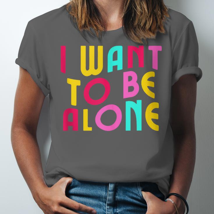 Introvert I Want To Be Alone Retro Wavy Unisex Jersey T-Shirt Introvert I Want To Be Alone Retro Wavy Unisex Jersey T-Shirt