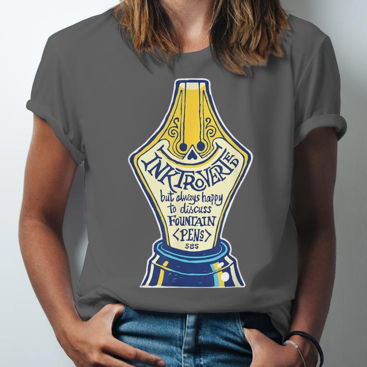 Introverted Fountain Pen Enthusiast Smiling Face Unisex Jersey T-Shirt Introverted Fountain Pen Enthusiast Smiling Face Unisex Jersey T-Shirt