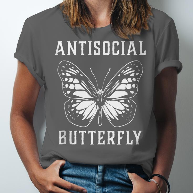 Introverted Introvert Antisocial Butterfly Unisex Jersey T-Shirt Introverted Introvert Antisocial Butterfly Unisex Jersey T-Shirt