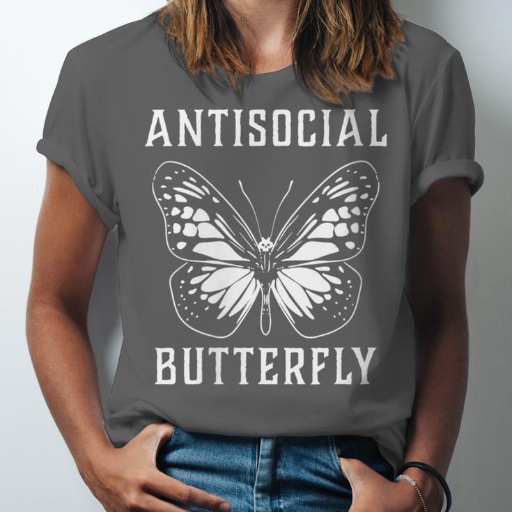 Introverted Introvert Antisocial Butterfly Unisex Jersey T-Shirt Introverted Introvert Antisocial Butterfly Unisex Jersey T-Shirt