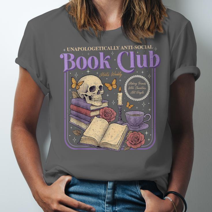 Introverted Romance Unapologetically Anti-Social Book Club Unisex Jersey T-Shirt