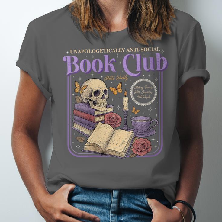 Introverted Romance Unapologetically Anti-Social Book Club Unisex Jersey T-Shirt
