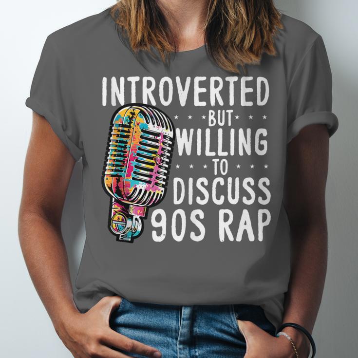 Introverted But Willing To Discuss 90s Rap Socially Awkward Unisex Jersey T-Shirt