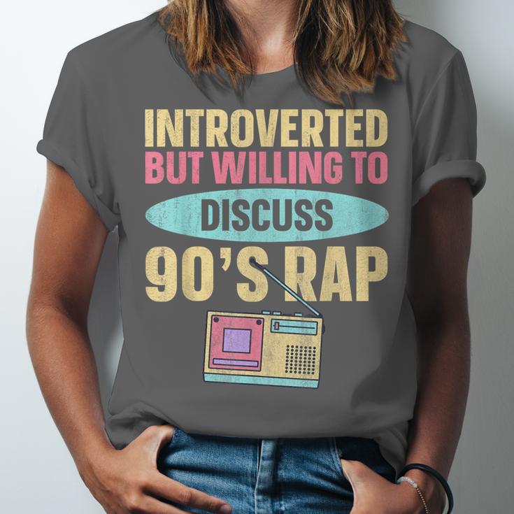 Introverted But Willing To Discuss 90's Rap Unisex Jersey T-Shirt Introverted But Willing To Discuss 90's Rap Unisex Jersey T-Shirt