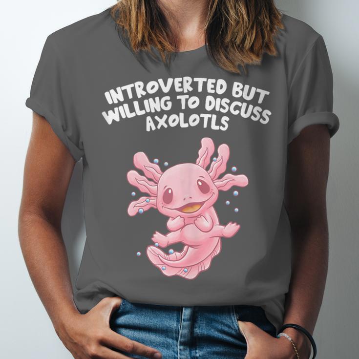 Introverted But Willing To Discuss Axolotl Salamander Unisex Jersey T-Shirt