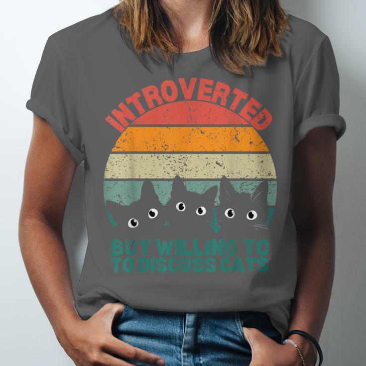 Introverted But Willing To Discuss Cats Unisex Jersey T-Shirt Introverted But Willing To Discuss Cats Unisex Jersey T-Shirt