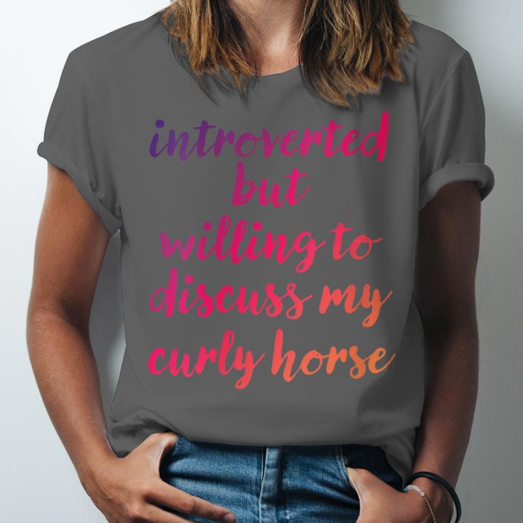 Introverted Willing To Discuss Curly Horse Introvert Unisex Jersey T-Shirt Introverted Willing To Discuss Curly Horse Introvert Unisex Jersey T-Shirt
