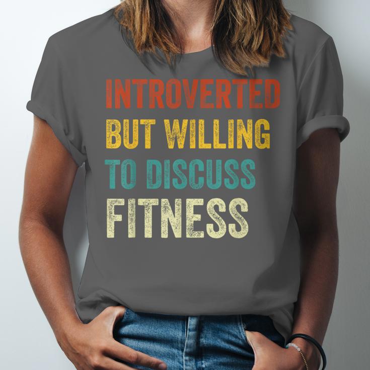 Introverted But Willing To Discuss Fitness Hobby Unisex Jersey T-Shirt