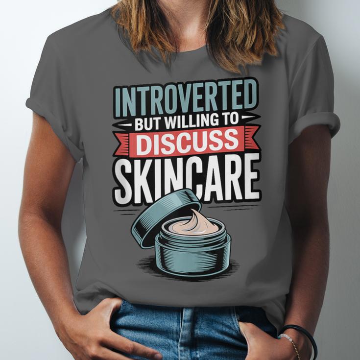 Introverted But Willing Discuss Skincare Unisex Jersey T-Shirt Introverted But Willing Discuss Skincare Unisex Jersey T-Shirt