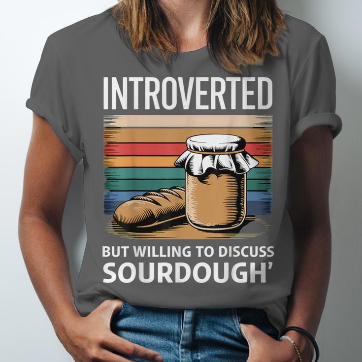 Introverted But Willing To Discuss Sourdough Vintage Baking Unisex Jersey T-Shirt