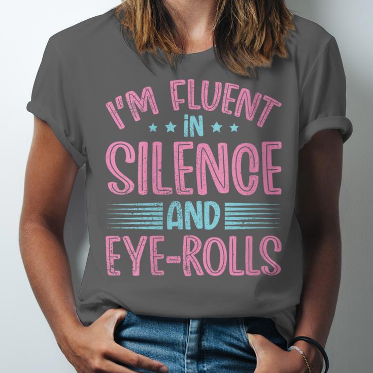 Introverts I'm Fluent In Silence And Eye-Rolls Unisex Jersey T-Shirt