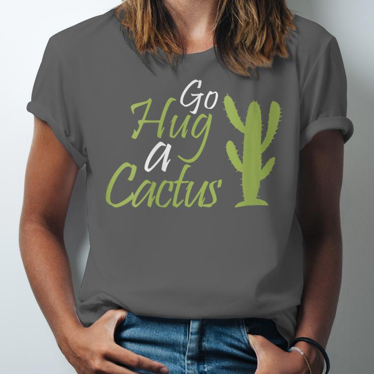 Introverts Sassy Saying Sassy Quote No Hugs Go Hug Cactus Unisex Jersey T-Shirt Introverts Sassy Saying Sassy Quote No Hugs Go Hug Cactus Unisex Jersey T-Shirt