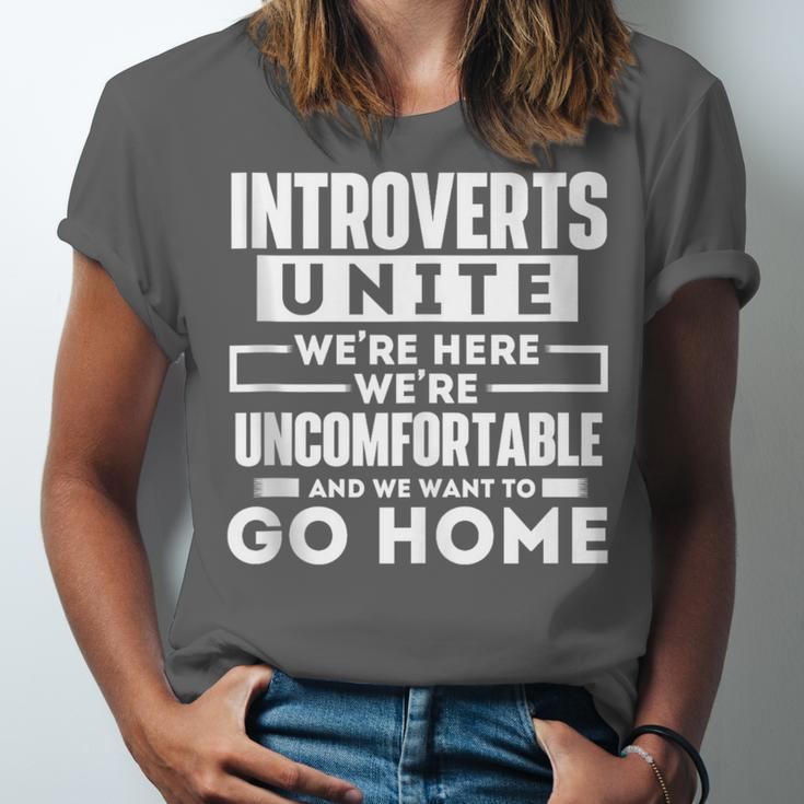 Introverts Unite Quiet Observer Introverted Antisocial Unisex Jersey T-Shirt