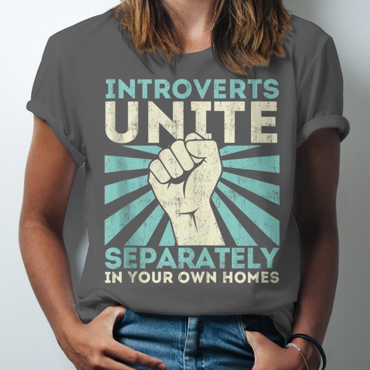 Introverts Unite Separately Introverted Antisocial Unisex Jersey T-Shirt