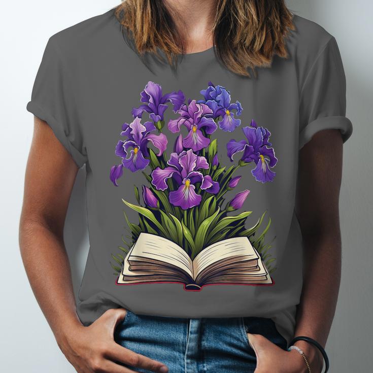 Irises Flowers Book Iris Floral Unisex Jersey T-Shirt