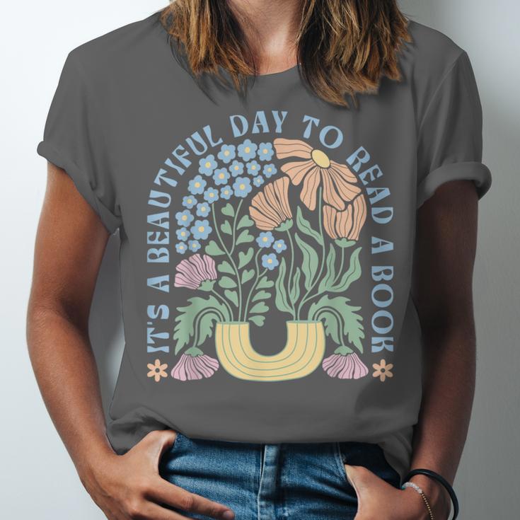 It's A Beautiful Day To Read A Book Librarian Book Lover Unisex Jersey T-Shirt