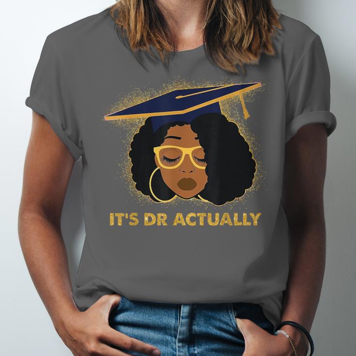 Its Doctor Actually Graduation Healthcare Afro Women Unisex Jersey T-Shirt