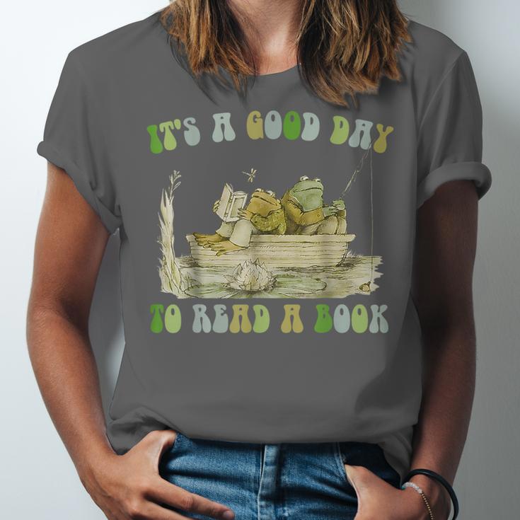 It's A Good Day To Read A Book Shirt Frog Reading Book Unisex Jersey T-Shirt