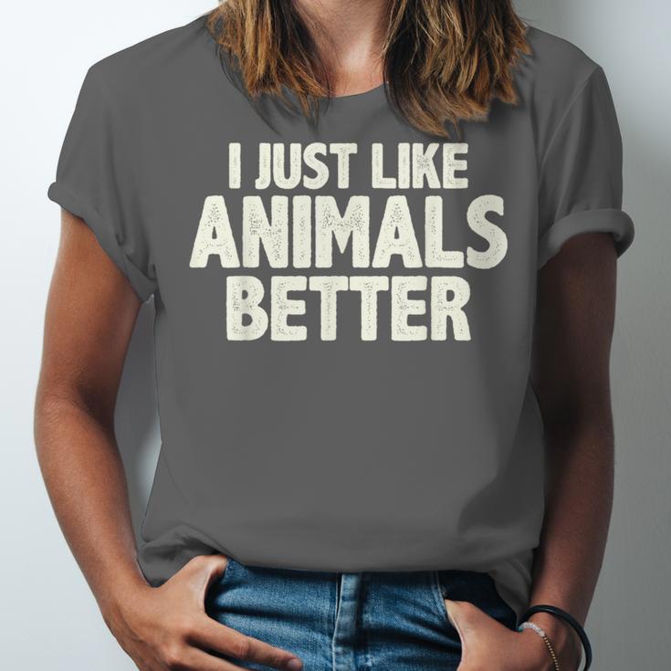 I Just Like Animals Better I Introvert Unisex Jersey T-Shirt I Just Like Animals Better I Introvert Unisex Jersey T-Shirt