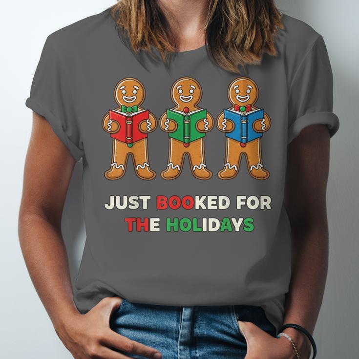 Just Booked For The Holidays Gingerbread Unisex Jersey T-Shirt Just Booked For The Holidays Gingerbread Unisex Jersey T-Shirt