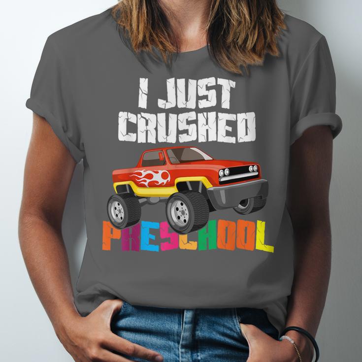 I Just Crushed Preschool Monster Truck Graduation Unisex Jersey T-Shirt