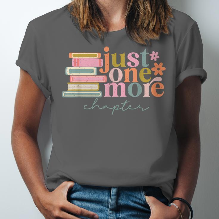 Just One More Chapter Book Lovers Reading Teacher Unisex Jersey T-Shirt