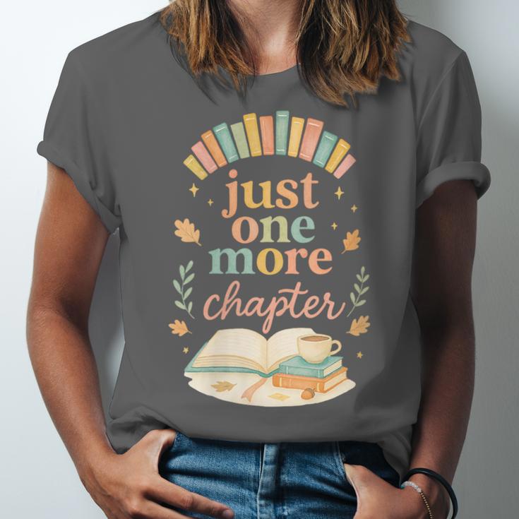 Just One More Chapter Cozy Book Lover Reading & Coffee Unisex Jersey T-Shirt