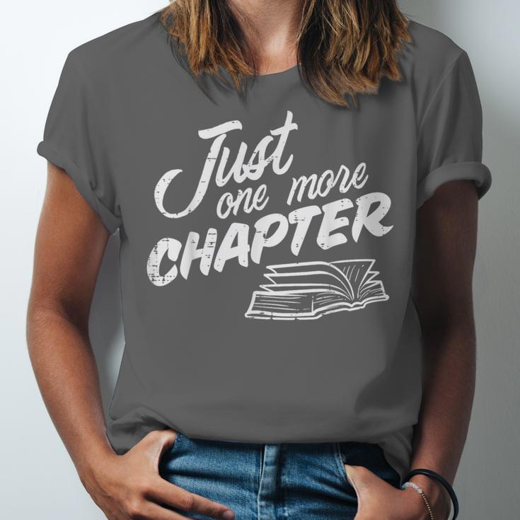 Just One More Chapter Read Reading Librarian Book Men Women Unisex Jersey T-Shirt