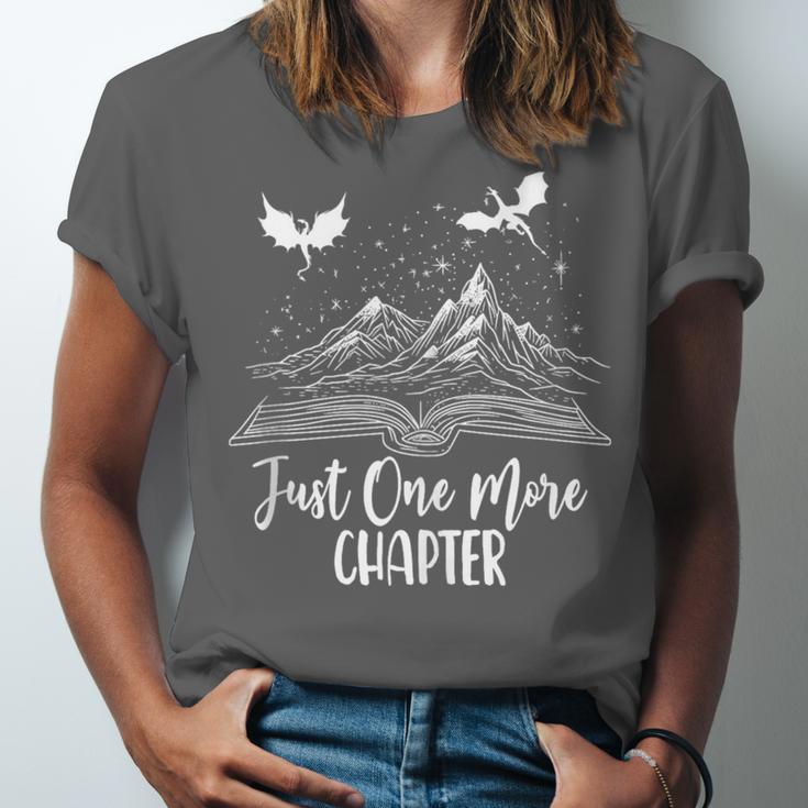 Just One More Chapter Romantasy Dragon Fantasy Romance Book Unisex Jersey T-Shirt