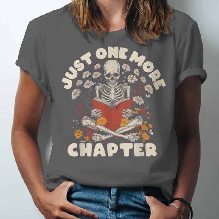 Just One More Chapter Skeleton Reading Book Lover Unisex Jersey T-Shirt Just One More Chapter Skeleton Reading Book Lover Unisex Jersey T-Shirt