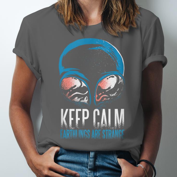 Keep Calm Earthlings Are Strange Alien Introvert Unisex Jersey T-Shirt