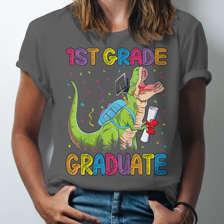 Kids 1st Grade Graduate Dinosaur Trex 1st Grade Graduation Unisex Jersey T-Shirt