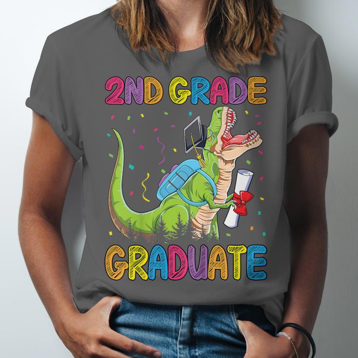 Kids 2nd Grade Graduate Dinosaur Trex 2nd Grade Graduation Unisex Jersey T-Shirt